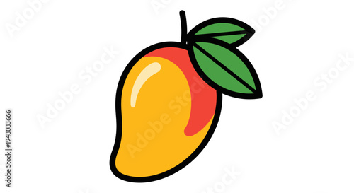 Colorful illustration of a mango fruit.