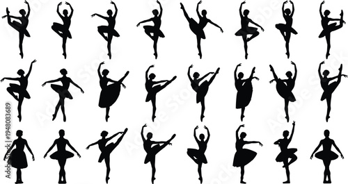 Ballet Dancer Silhouette Collection – 24 Classical Poses