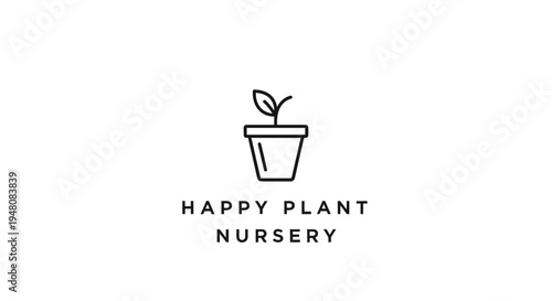 Plant in a pot logo design.