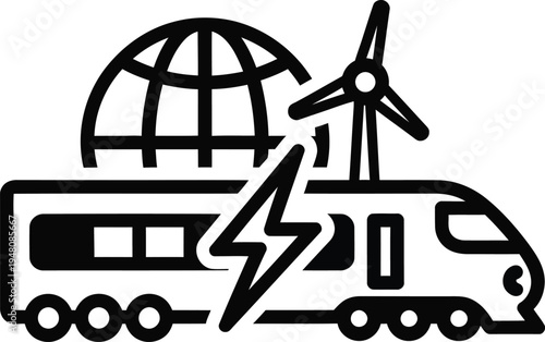 electric vehicle with wind turbine and globe