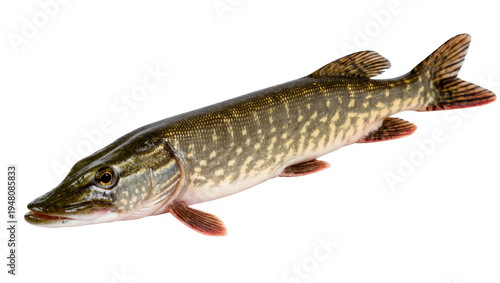 Konstfotografi Isolated Northern Pike predatory fish, a popular catch for sport fishing, fresh