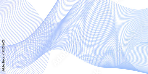Flowing wave pattern gradient smooth curve shape isolated on transparent background. Technology , science lines flow and motion energy blend.