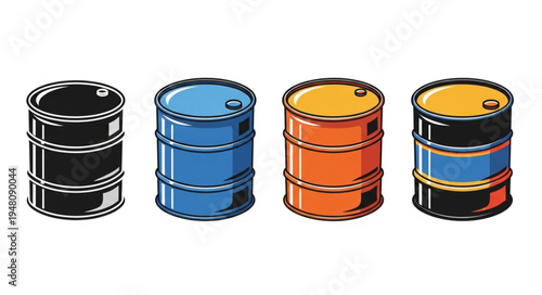 Colorful Oil Drums - A Visual Representation of Energy and Industry.