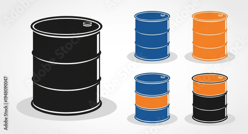 Oil Drums - A Collection of Industrial Storage Containers.
