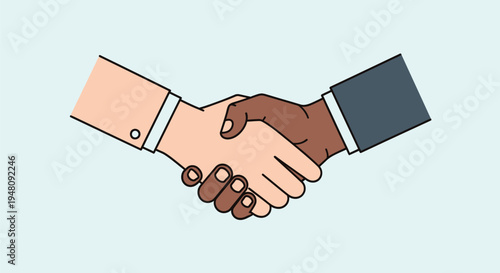 Two Hands Shaking in Business Attire.