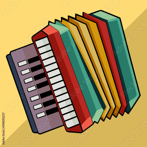 Colorful Accordion Musical Instrument