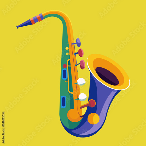 Colorful Saxophone Illustration