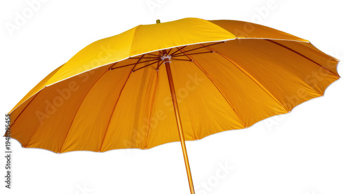 Konstfotografi Isolated bright yellow beach umbrella for sun protection, leisure, outdoor, and