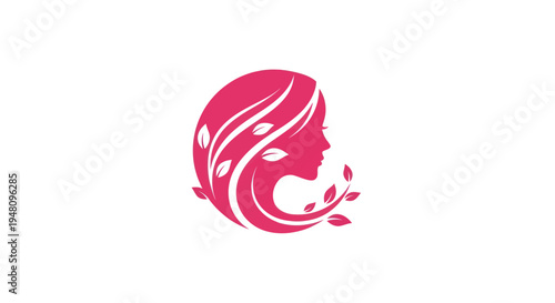 Woman silhouette with floral elements