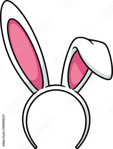 Ester vector illustration of pink and white bunny ears headband