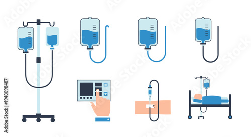 Medical Infusion Equipment and Patient Care Illustrations.