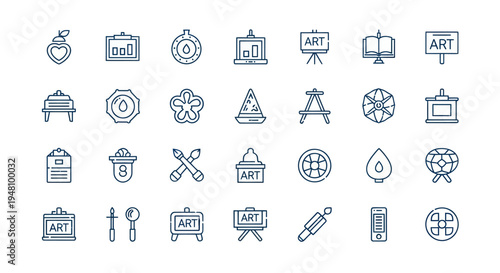 Art icons set creative design elements