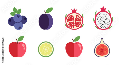 Assorted colorful fruits illustration
