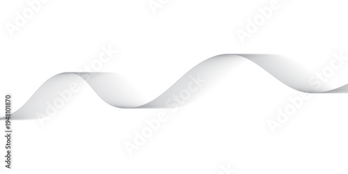 Abstract Grayscale Flowing Wave Lines with Smooth Rhythmic Sine Curves in Minimal Black and White Linear Pattern Symbolizing Sound Frequency and Digital Signal Flow.