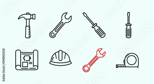 Construction tools set vector illustration
