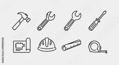 Construction tools set vector illustration