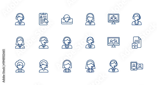 Customer service icon set