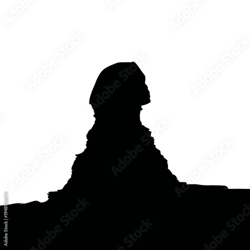 Silhouette of the Great Sphinx of Giza.