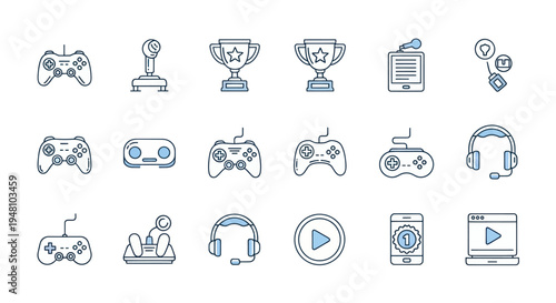 Gaming icons vector set