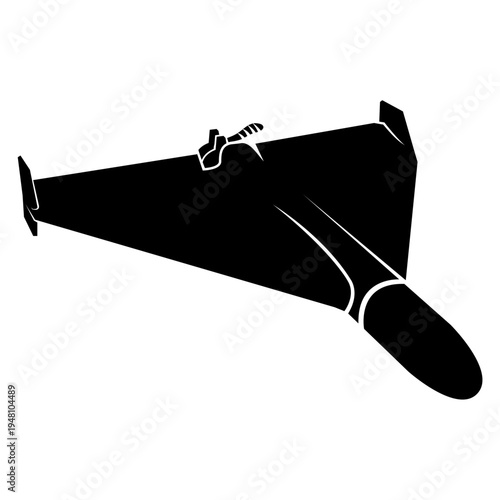 Kamikaze Drone Shahed Silhouette Vector. Ideal for education, UI UX and Presentation.