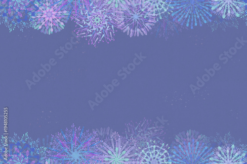 Soft watercolor fireworks frame background, elegant festival banner with copy space