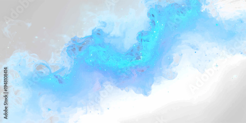 Artistic abstract blue watercolor background with a textured paint splash pattern on vintage paper design for an elegant nature wallpaper backdrop.