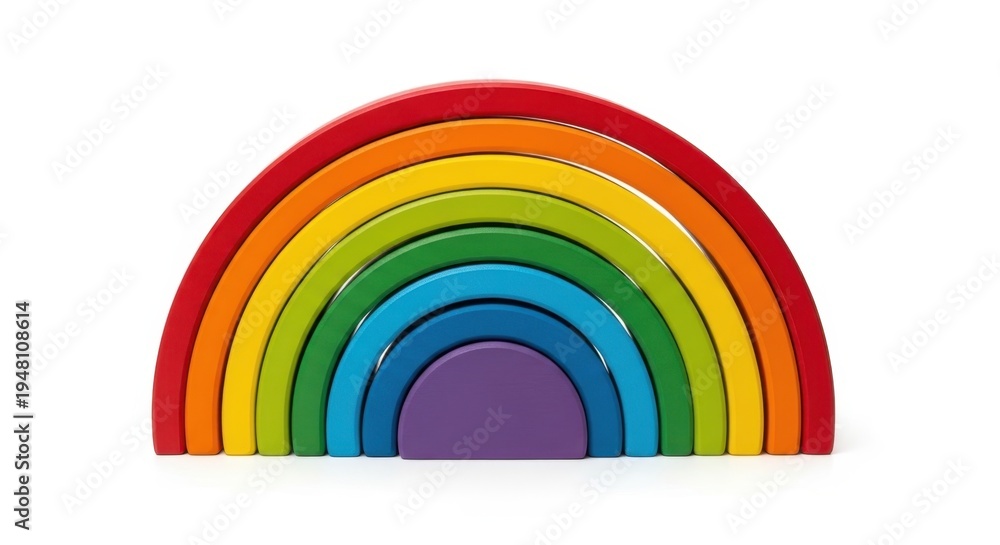Fototapeta premium Colorful wooden rainbow toy