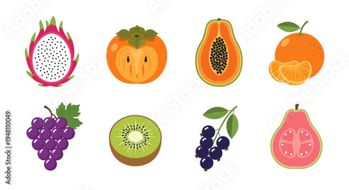 Colorful assortment of fresh fruits