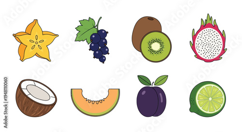 Colorful assortment of fresh fruits