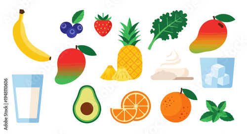 Colorful fruit and vegetable assortment