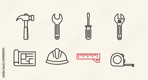 Construction tools set vector illustration