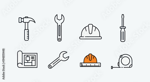 Construction tools set vector illustration