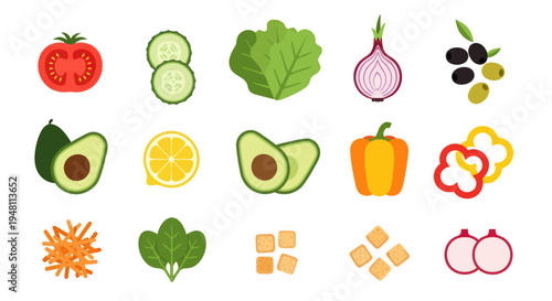 Fresh vegetables isolated on white