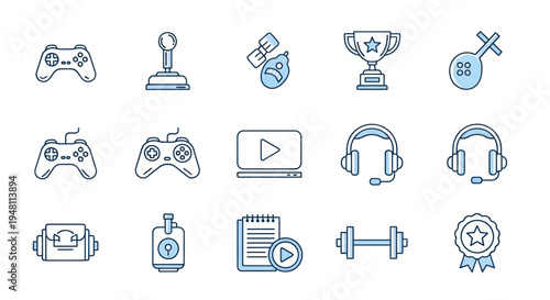 Gaming icons vector set for digital design