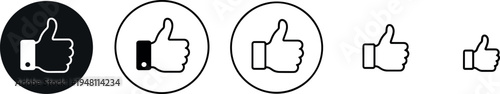 thumbs up icons set vector illustration, flat design