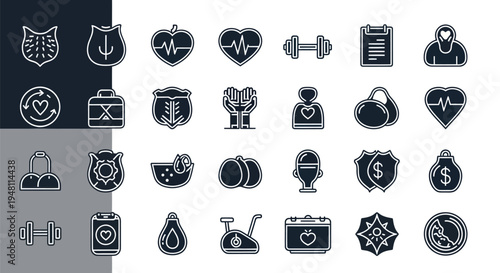 Health and wellness icon set