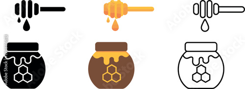 Honey production process from bees to jar vector illustration flat design
