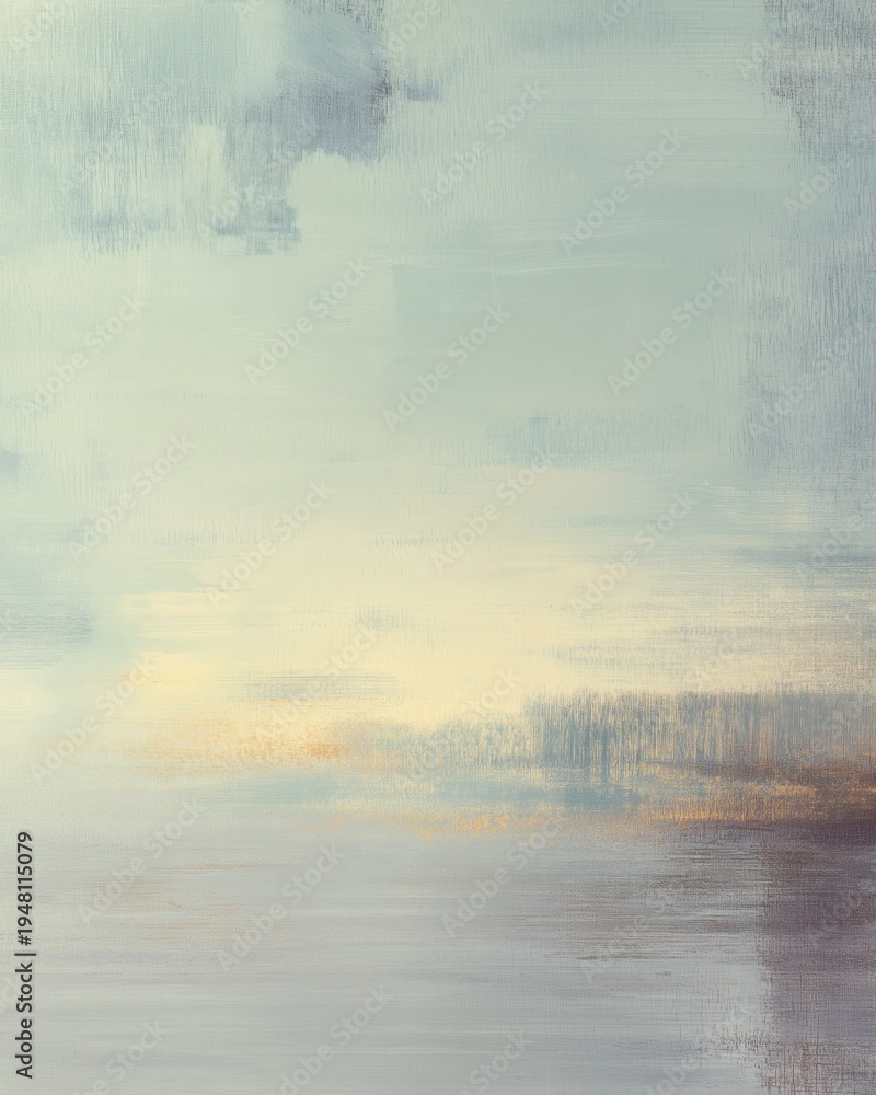 Fototapeta premium Abstract Horizon Painting with Muted Light Colors and Subtle Textures