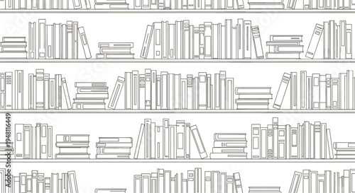 Bookshelf with books in various positions library