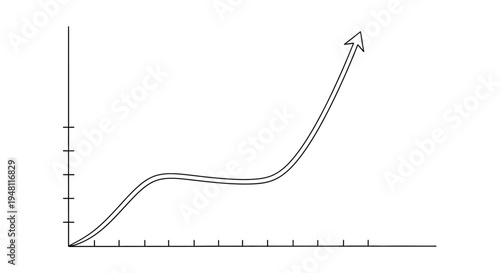Growth Chart Arrow Graph Showing Upward Trend and Progress