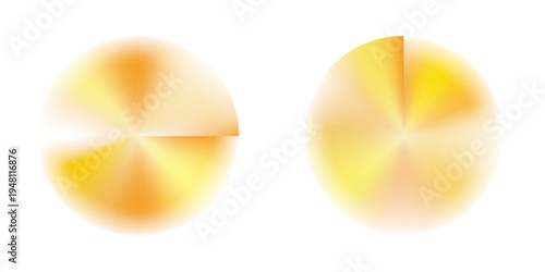 Orange circle gradient noise gradation. Abstract color watercolor blur mesh shape on white background. Gradient aura, grain neon blob with noise effect vector illustration.