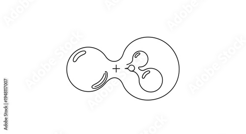 Abstract Scientific Illustration of Cell Division