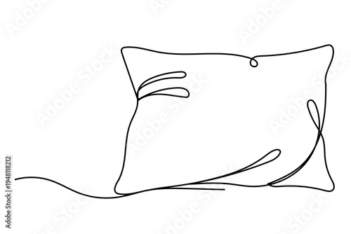 ine Art Pillow Illustration. Home Interior Cozy Decor Theme. Abstract Pillow Contour Stroke Frame Line Art. Outline Silhouette Drawing Thin Editable Stroke Design Element.
