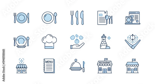 Restaurant and food icon set
