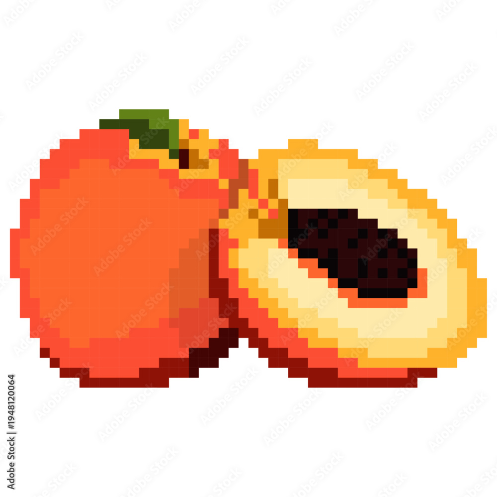 Obraz premium Pixel Art Nectarines - Pixel Art Sample