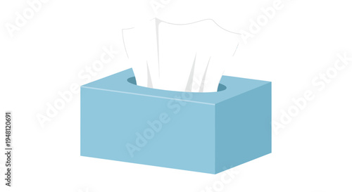 Tissue box illustration, vector graphic, healthcare concept, hygiene, paper product, clean