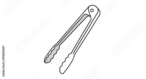 Tongs Image, Vector Illustration, Kitchen Utensil Concept, Food Prep Tool