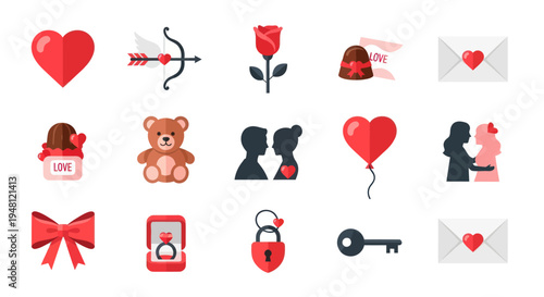 Valentines day icons love symbols