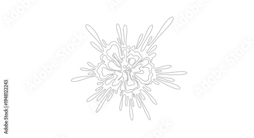 Abstract Outline Flower Burst Effect
