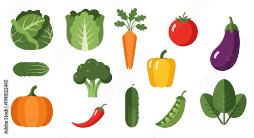 Vegetable assortment healthy food collection